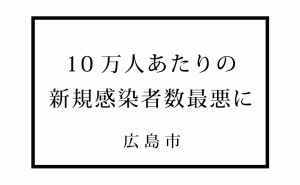 [新型コロナ]広島市10万人あたりの新規感染者数が東京・大阪を抜き全国最多に