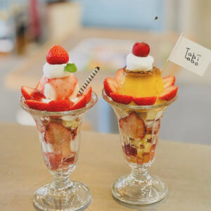 広島初複合アンテナカフェで人気のTabi Labo CAFEに新メニュー「さとやまプリンパフェ」登場