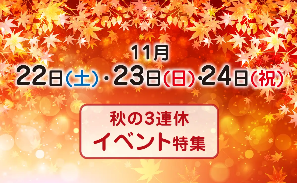 11月22日(土)〜24日(月・祝)の3連休に広島県内で開催されるおすすめイベント！紅葉はピークに